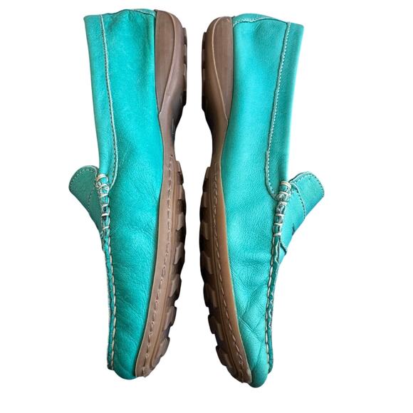 L'Artigiano Sorrentino Teal Green Leather Italian Penny Loafers Size EU 38 - Picture 7 of 11